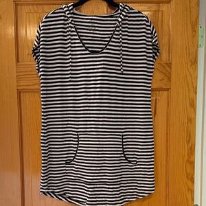 Soma Black and White Striped Top
